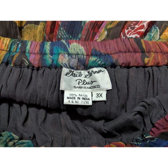Gail Garner Plus San Francisco sz 3X 100% rayon Skirt midi to maxi colorful 4630 - Picture 5 of 5